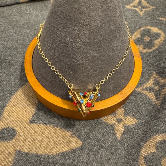 Louis Vuitton V Monogram Crystal Bracelet with Red and Blue Accents - Picture 1 of 7